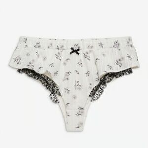 For Love And Lemons White Floral Lace Trim Shorts + Underwear